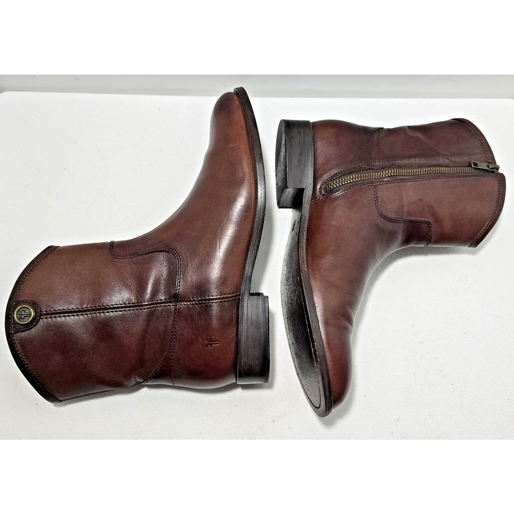 Women's Frye Melissa Button Short 2 Boots Brown Size 8B - Picture 5 of 12